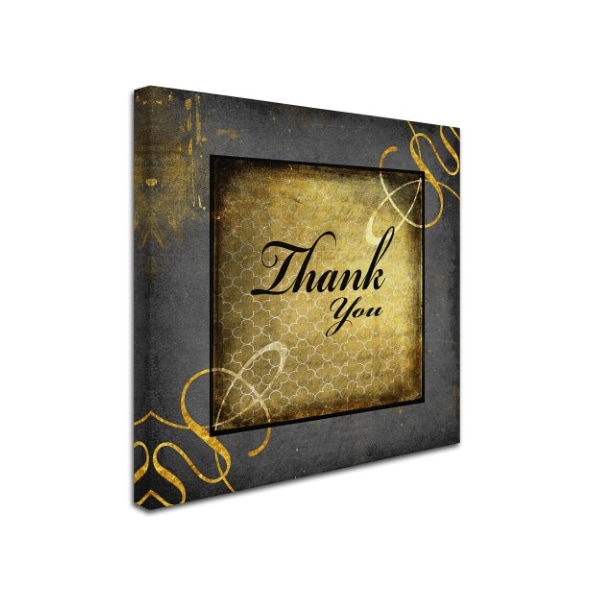 LightBoxJournal 'Black & Gold - Thank You 1' Canvas Art,18x18